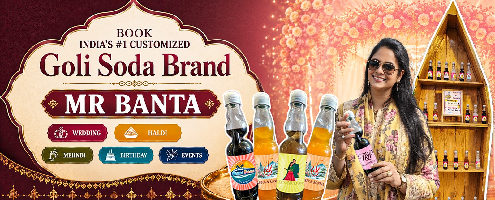 Flavoured soda bottles with custom labels for special occasions
